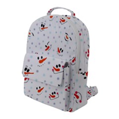 Cute Faces Of Snowmen Flap Pocket Backpack (large) by SychEva