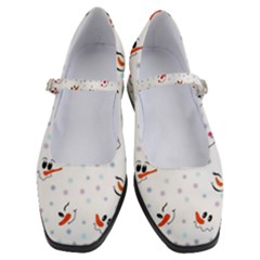 Cute Faces Of Snowmen Women s Mary Jane Shoes by SychEva