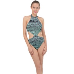 Blue Waves Flow Series 5 Halter Side Cut Swimsuit by DimitriosArt