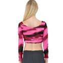 Pink  Waves Flow Series 3 Long Sleeve Crop Top View2