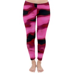 Pink  Waves Flow Series 3 Classic Winter Leggings by DimitriosArt