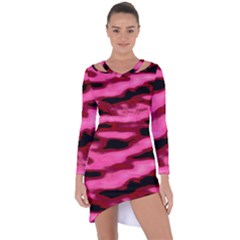 Pink  Waves Flow Series 3 Asymmetric Cut-out Shift Dress by DimitriosArt