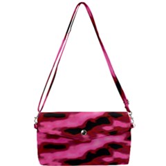 Pink  Waves Flow Series 3 Removable Strap Clutch Bag by DimitriosArt