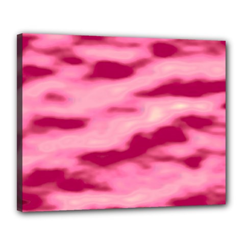 Pink  Waves Flow Series 4 Canvas 20  X 16  (stretched) by DimitriosArt