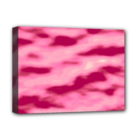 Pink  Waves Flow Series 4 Deluxe Canvas 16  X 12  (stretched)  by DimitriosArt