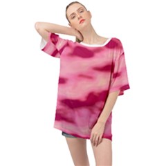 Pink  Waves Flow Series 4 Oversized Chiffon Top by DimitriosArt