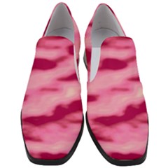 Pink  Waves Flow Series 4 Women Slip On Heel Loafers by DimitriosArt