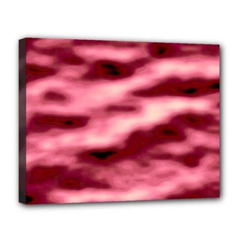 Pink  Waves Flow Series 5 Canvas 14  X 11  (stretched) by DimitriosArt