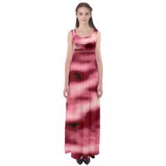 Pink  Waves Flow Series 5 Empire Waist Maxi Dress by DimitriosArt