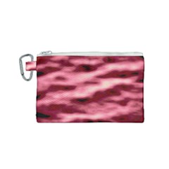 Pink  Waves Flow Series 5 Canvas Cosmetic Bag (small) by DimitriosArt