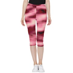 Pink  Waves Flow Series 5 Inside Out Lightweight Velour Capri Leggings  by DimitriosArt