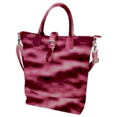 Pink  Waves Flow Series 5 Buckle Top Tote Bag by DimitriosArt