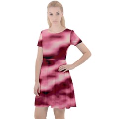 Pink  Waves Flow Series 5 Cap Sleeve Velour Dress  by DimitriosArt