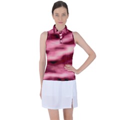 Pink  Waves Flow Series 5 Women s Sleeveless Polo Tee by DimitriosArt