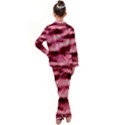 Pink  Waves Flow Series 5 Kid s Satin Long Sleeve Pajamas Set View2