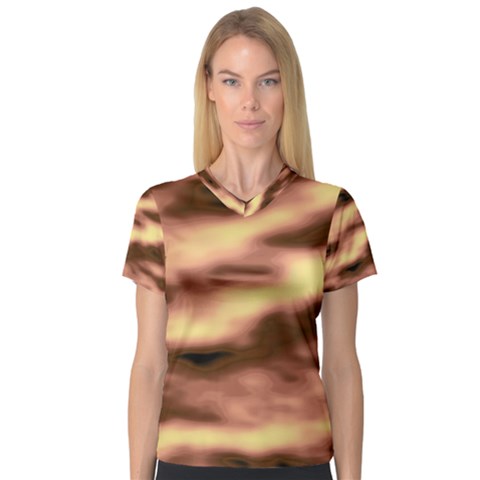 Gold Waves Flow Series 2 V-neck Sport Mesh Tee by DimitriosArt