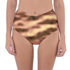 Gold Waves Flow Series 2 Reversible High-waist Bikini Bottoms by DimitriosArt
