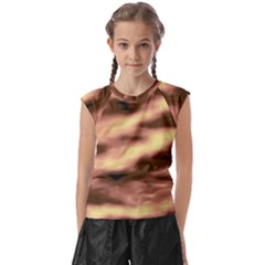 Gold Waves Flow Series 2 Kids  Raglan Cap Sleeve Tee by DimitriosArt