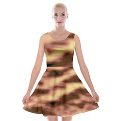 Gold Waves Flow Series 2 Velvet Skater Dress