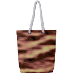 Gold Waves Flow Series 2 Full Print Rope Handle Tote (small) by DimitriosArt