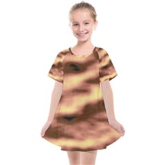 Gold Waves Flow Series 2 Kids  Smock Dress by DimitriosArt