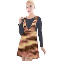 Gold Waves Flow Series 2 Plunge Pinafore Velour Dress by DimitriosArt