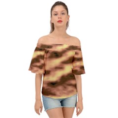 Gold Waves Flow Series 2 Off Shoulder Short Sleeve Top by DimitriosArt