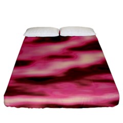 Pink  Waves Flow Series 6 Fitted Sheet (California King Size)