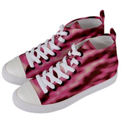 Pink  Waves Flow Series 6 Women s Mid-top Canvas Sneakers by DimitriosArt