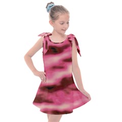 Pink  Waves Flow Series 6 Kids  Tie Up Tunic Dress by DimitriosArt