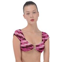 Pink  Waves Flow Series 6 Cap Sleeve Ring Bikini Top