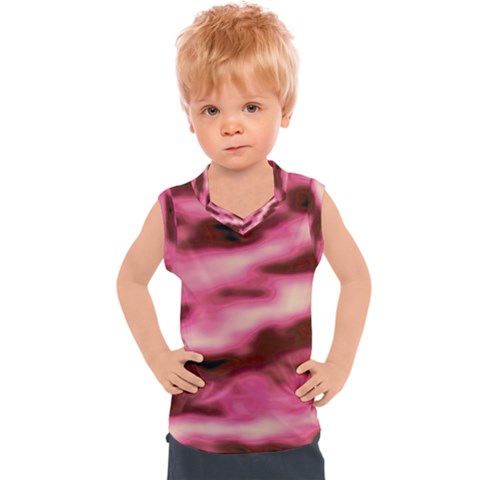 Pink  Waves Flow Series 6 Kids  Sport Tank Top by DimitriosArt