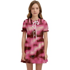 Pink  Waves Flow Series 6 Kids  Sweet Collar Dress by DimitriosArt
