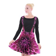 Dahlia-flower-purple-dahlia-petals Suspender Skater Skirt