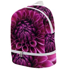 Dahlia-flower-purple-dahlia-petals Zip Bottom Backpack