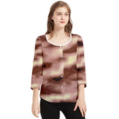 Pink  Waves Flow Series 7 Chiffon Quarter Sleeve Blouse by DimitriosArt