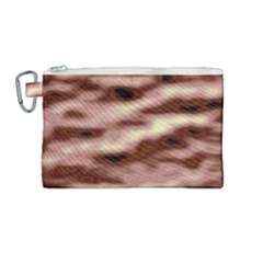 Pink  Waves Flow Series 7 Canvas Cosmetic Bag (medium) by DimitriosArt