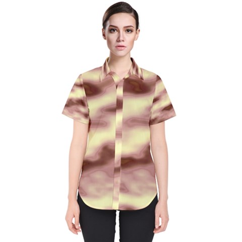 Pink  Waves Flow Series 8 Women s Short Sleeve Shirt by DimitriosArt