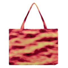 Red Waves Flow Series 3 Medium Tote Bag by DimitriosArt