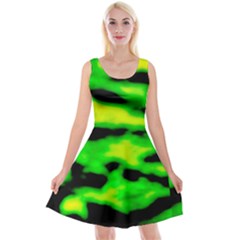 Green Waves Flow Series 3 Reversible Velvet Sleeveless Dress by DimitriosArt