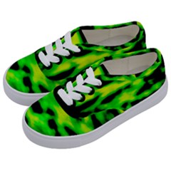 Green Waves Flow Series 3 Kids  Classic Low Top Sneakers by DimitriosArt