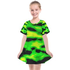 Green Waves Flow Series 3 Kids  Smock Dress by DimitriosArt