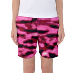 Pink  Waves Flow Series 9 Women s Basketball Shorts by DimitriosArt