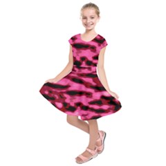 Pink  Waves Flow Series 9 Kids  Short Sleeve Dress by DimitriosArt