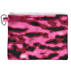 Pink  Waves Flow Series 9 Canvas Cosmetic Bag (xxl) by DimitriosArt
