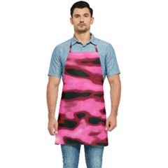 Pink  Waves Flow Series 9 Kitchen Apron by DimitriosArt