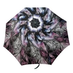 Watercolor Girl Folding Umbrellas by MRNStudios