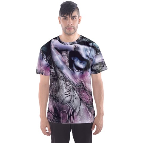 Watercolor Girl Men s Sport Mesh Tee by MRNStudios