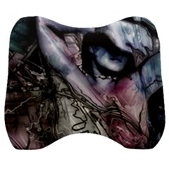 Watercolor Girl Velour Head Support Cushion by MRNStudios