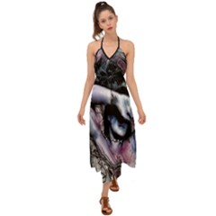 Watercolor Girl Halter Tie Back Dress  by MRNStudios